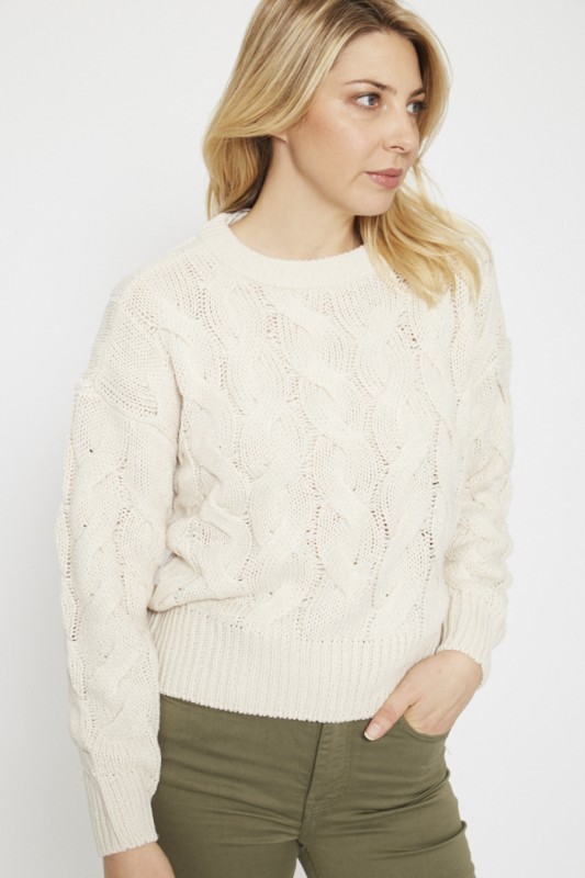 Pull maille torsadée