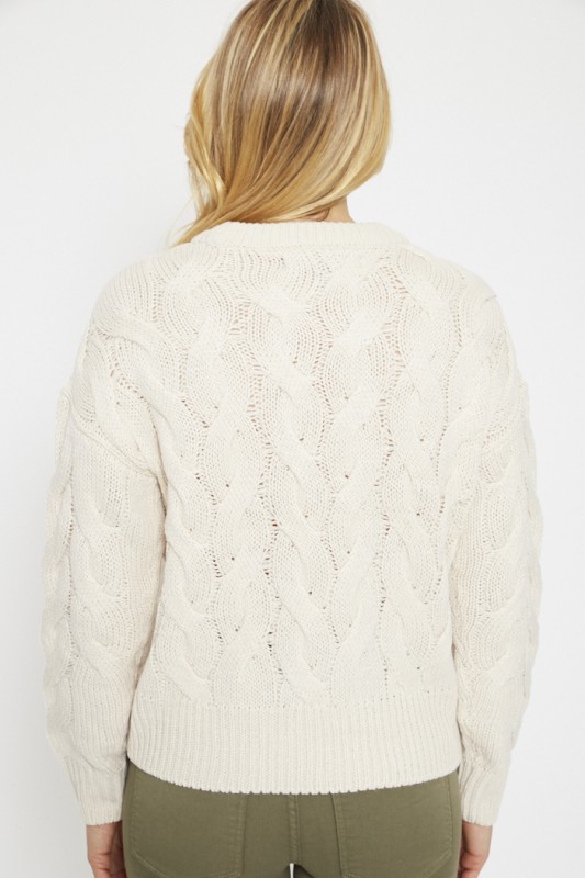 Pull maille torsadée