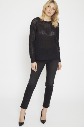 Pull transparent noir