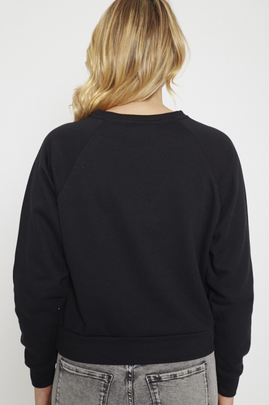 Sweat noir col rond