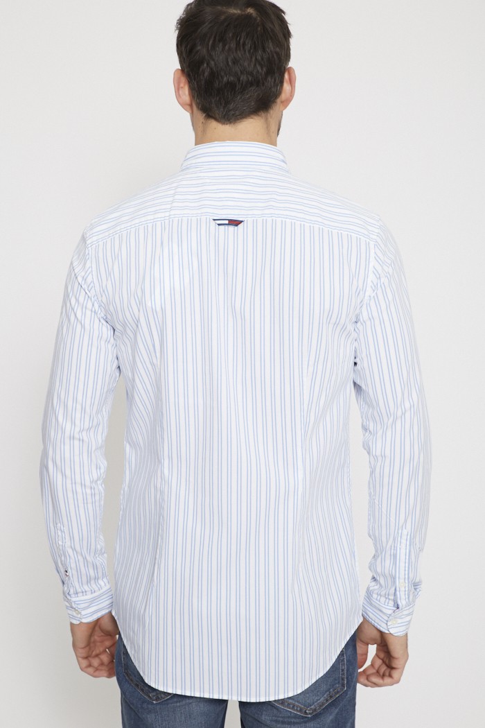 Chemise Homme Van Heusen Manches Courtes Rayée Bleue - Taille XL - NEUF