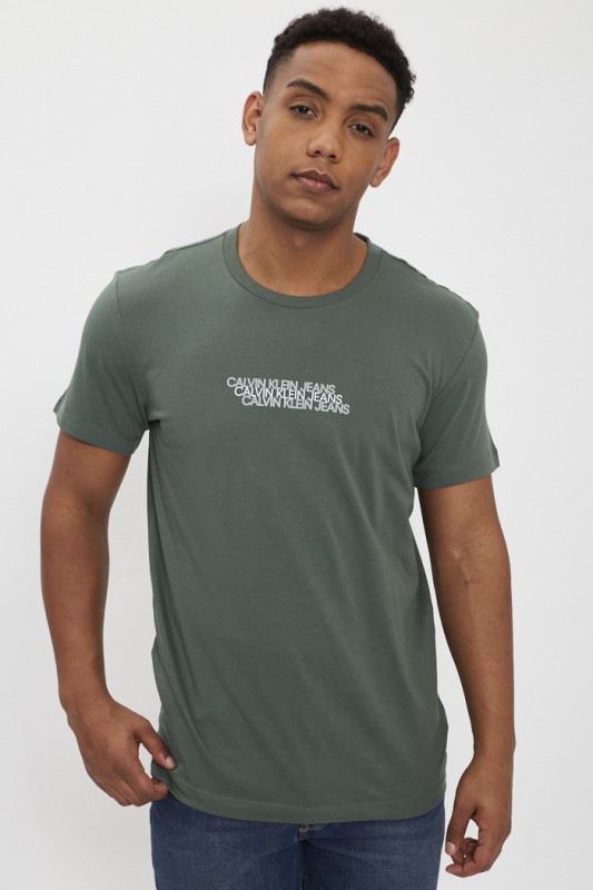 T-shirt vert imprimé