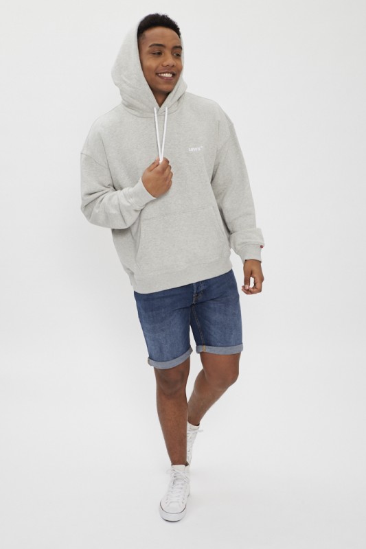 Sweat à capuche gris