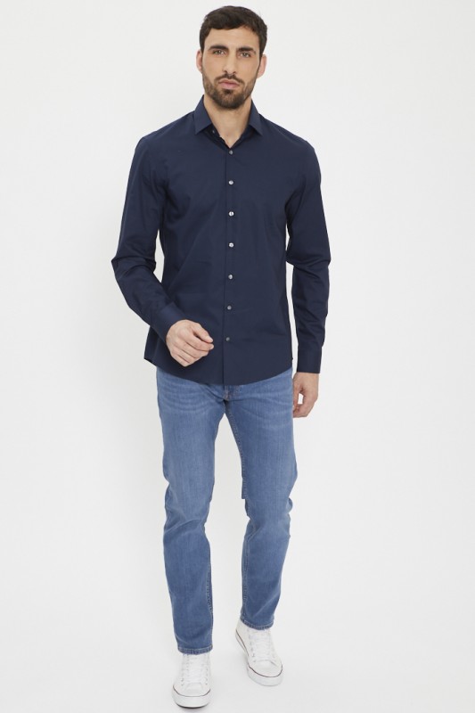 Jeans slim rider bleu délavé Lee