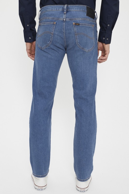 Jeans slim rider bleu délavé Lee