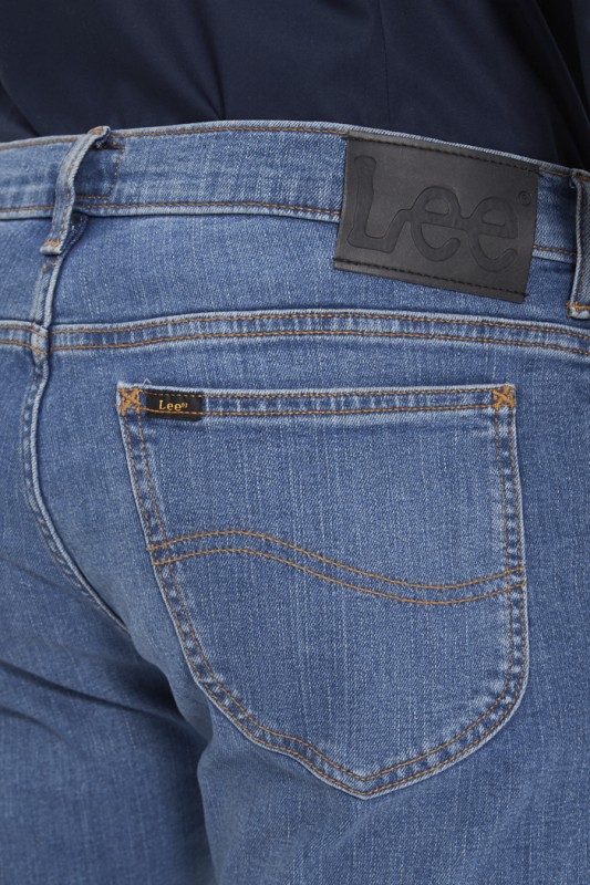 Jeans slim rider bleu délavé Lee