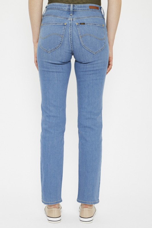 Jeans Lee Marion Droit Pour Femme - Taille W28 L31, Bleu, Occasion Bon état