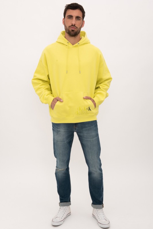 Sweat à capuche jaune