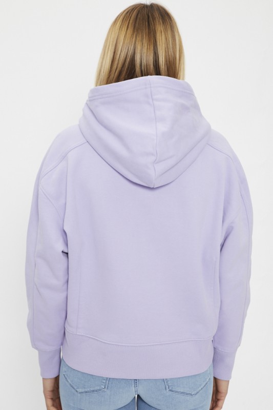 Sweat à capuche mauve