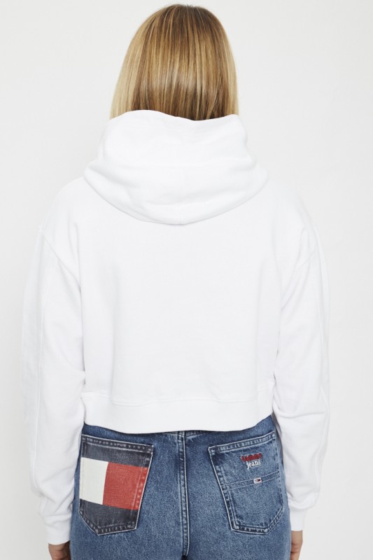 Sweat à capuche blanc