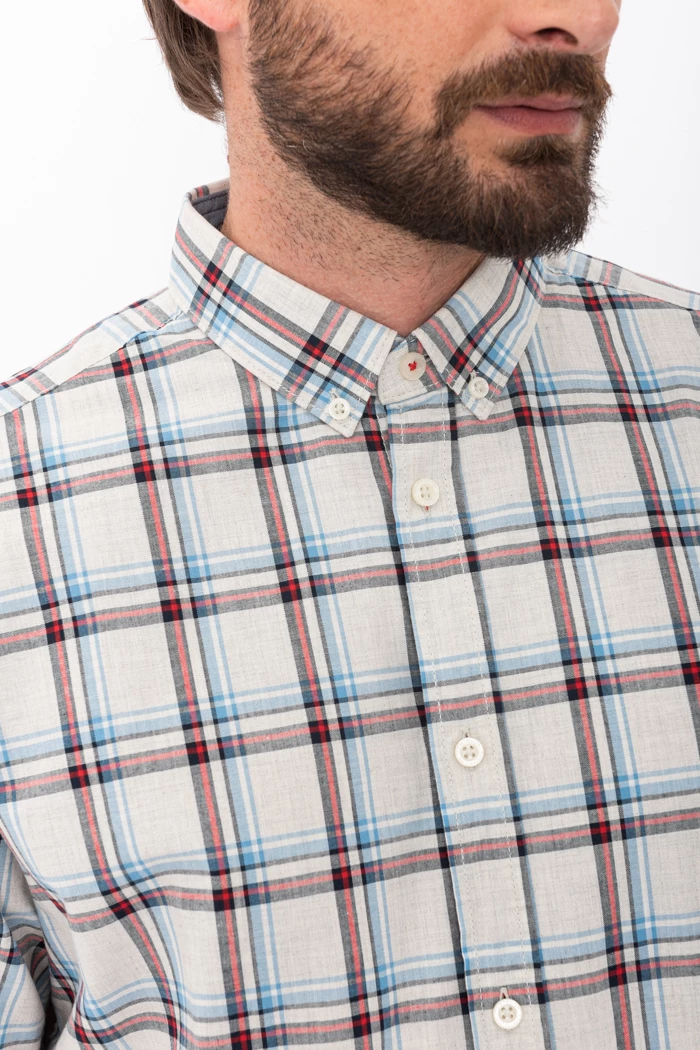 Chemise Homme TOM TAILOR à Manches Courtes - Coupe Slim, Imprimé, Coton Durable | Confection Responsable