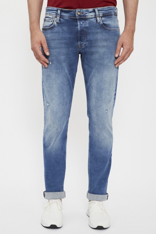 Jeans slim Glenn bleu délavé