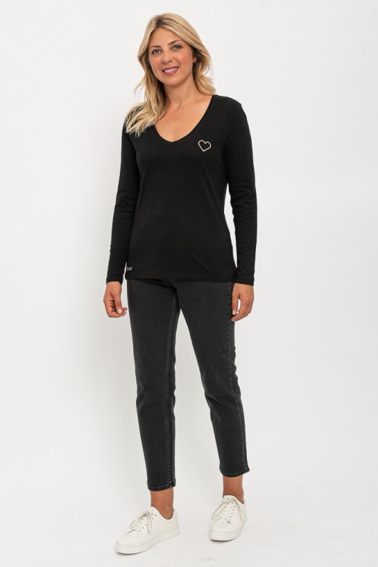 Jeans droit noir Carol Used Hellen pour femme de LEE