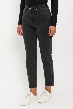 Jeans droit noir Carol Used Hellen pour femme