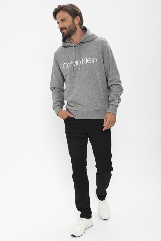 Sweat gris à capuche