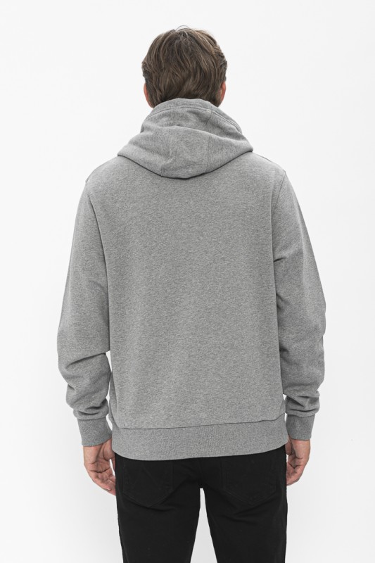 Sweat gris à capuche