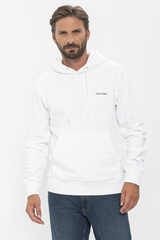 Sweat blanc à capuche
