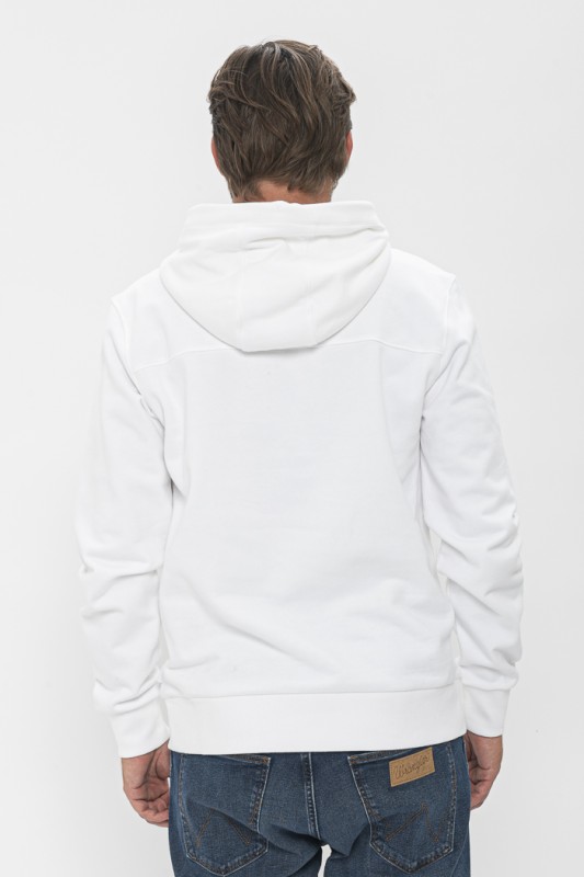 Sweat blanc à capuche