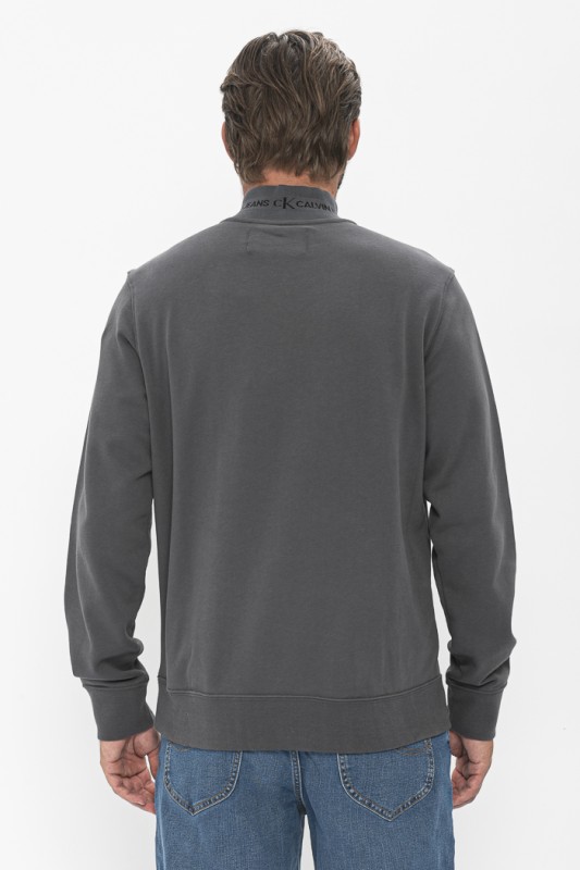 Sweat gris col zippé