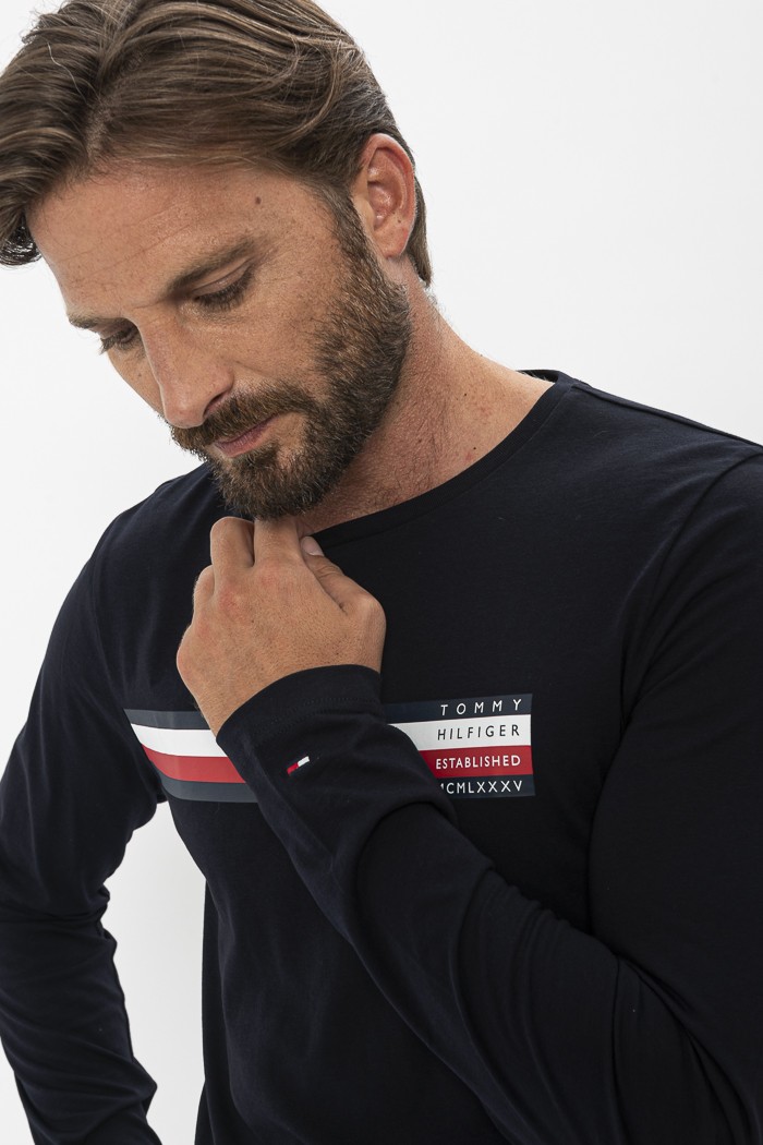 T shirt manches longues Tommy Hilfiger Destock Jeans