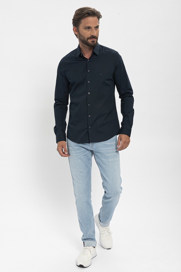 Chemise bleu marine Calvin Klein Destock Jeans
