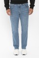 Jeans droit délavé bleu denim