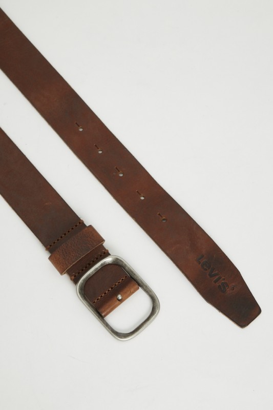 Ceinture Levi's En Cuir Vintage - Taille 58/90 Cm, Marron, Occasion, Made In Italy
