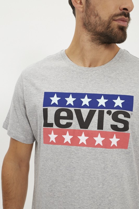 T-shirt gris imprimé