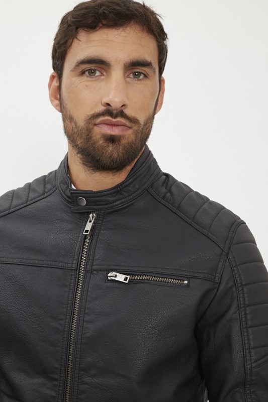 Veste noire simili cuir