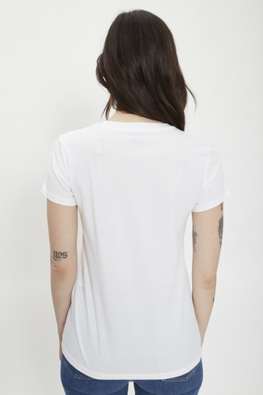 Lacoste T-shirt à col rond en coton biologique avec crocodile imprimé Taille M Blanc - Comparer avec