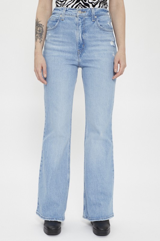 Jeans flare délavé