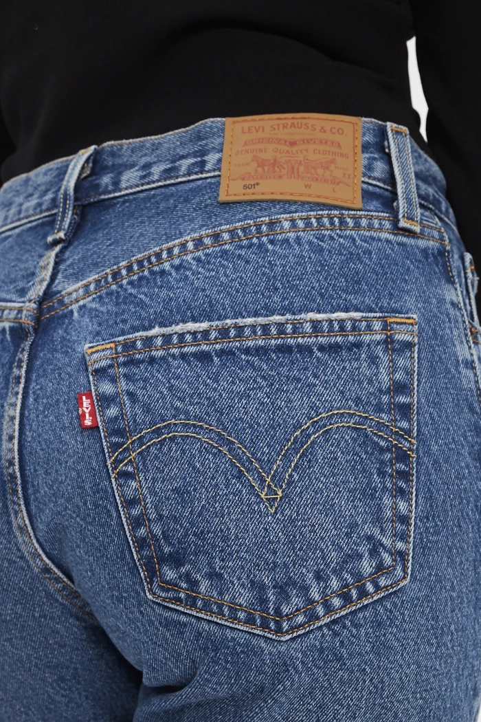 Jeans 501 delave dark indigo femme Levi s Destock Jeans