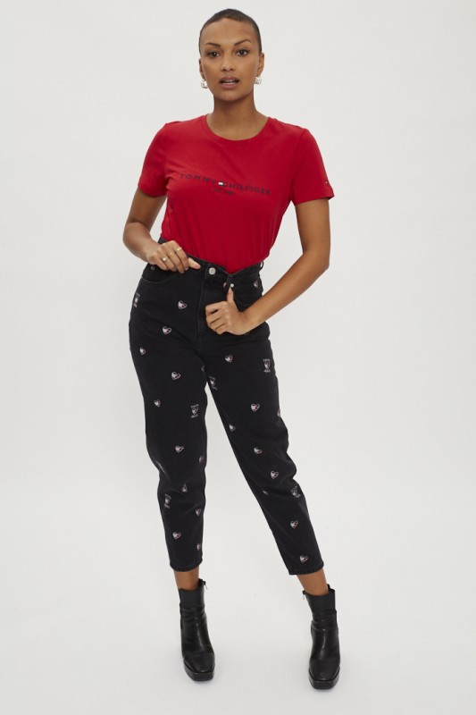 Jeans mom noir