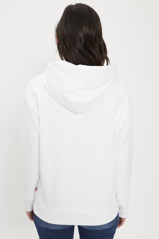 Sweat blanc à capuche