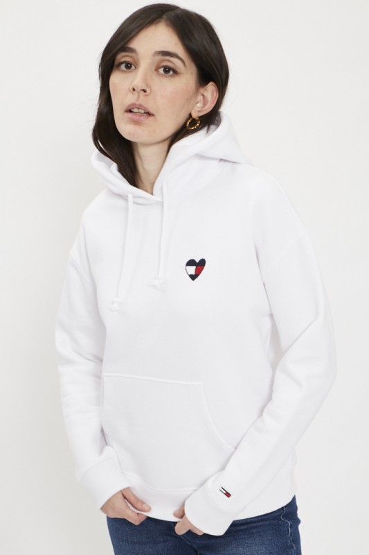 Sweat à capuche blanc