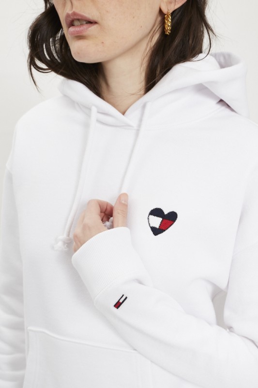 Sweat à capuche blanc