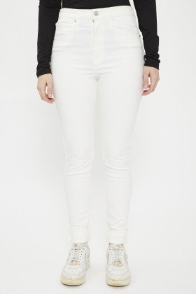 Jeans super skinny blanc femme