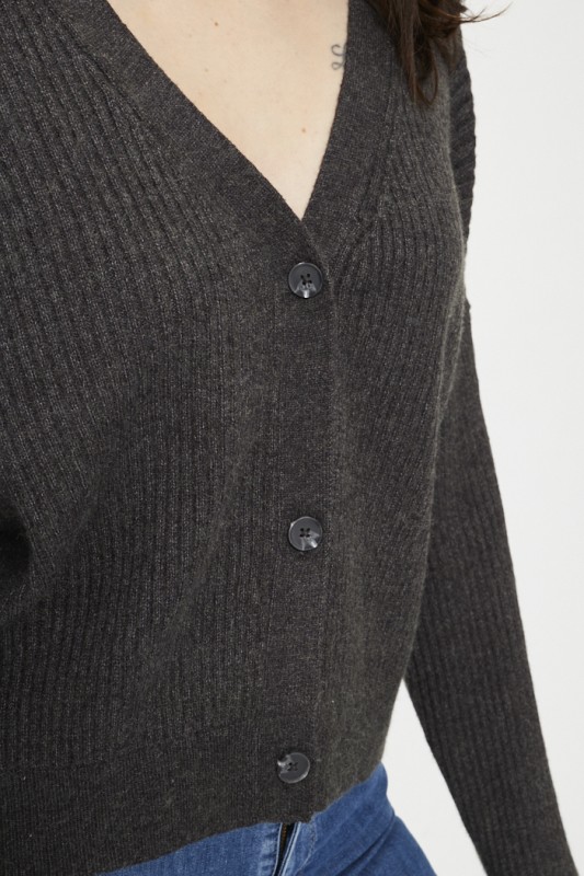 Gilet côtelé gris