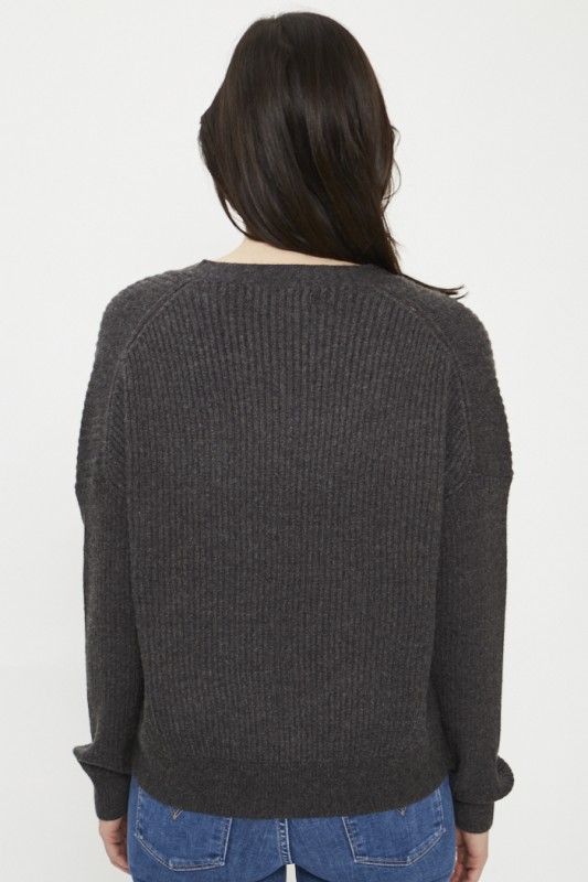 Gilet côtelé gris