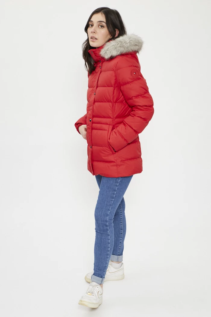 parka rouge tommy hilfiger femme