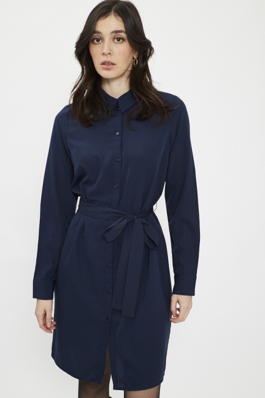 Robe chemise bleu marine
