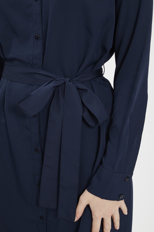 Robe chemise bleu marine