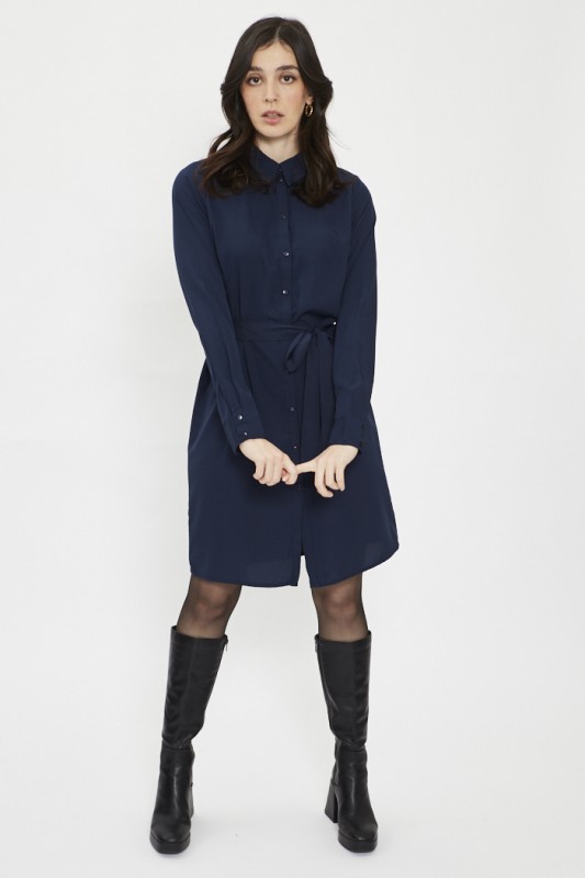 Robe chemise bleu marine