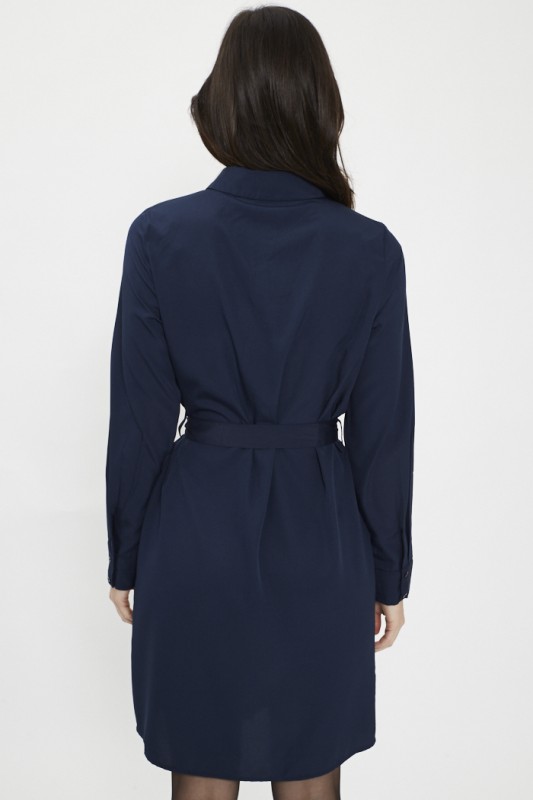 Robe chemise bleu marine