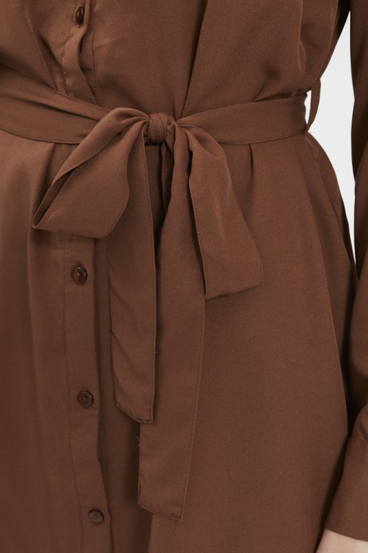Robe chemise marron