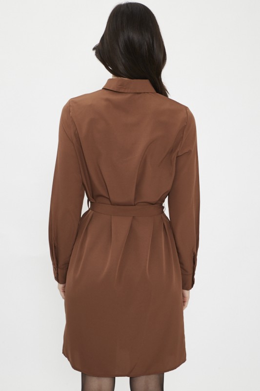 Robe chemise marron