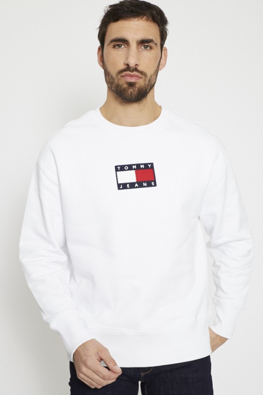 Sweat Blanc Tommy Hilfiger Destock Jeans