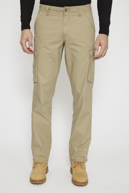 Pantalon cargo beige coupe décontractée Wyoming