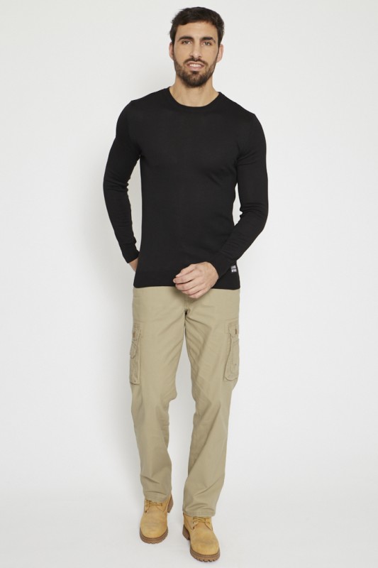 Pantalon cargo beige coupe décontractée Wyoming