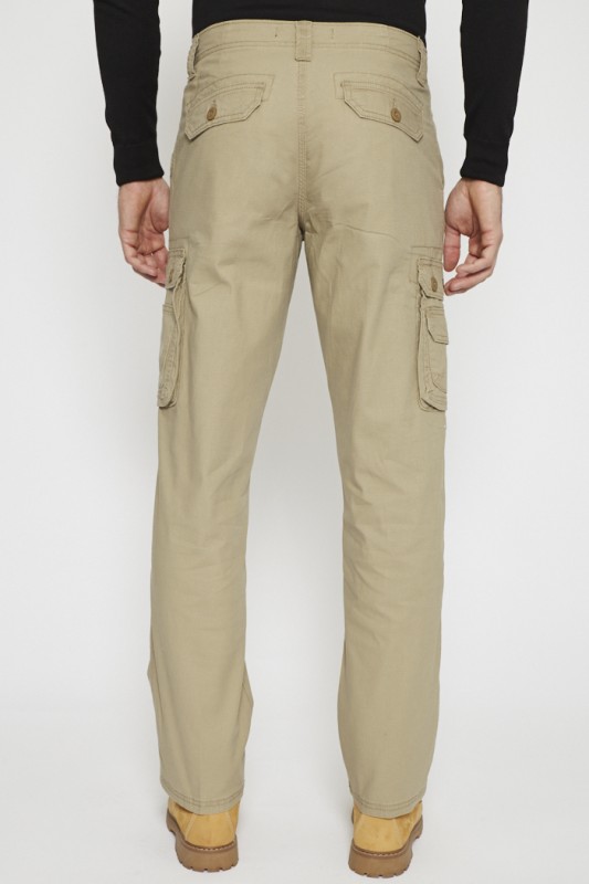 Pantalon cargo beige coupe décontractée Wyoming